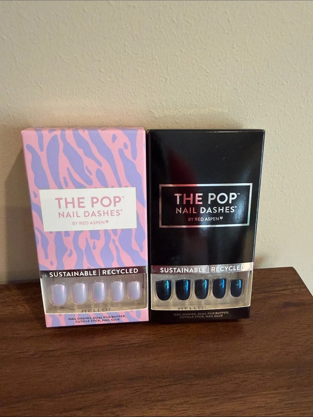 THE POP 2 Nail Dashes Press-On Nails - Iridescent Purple & Metallic Blue